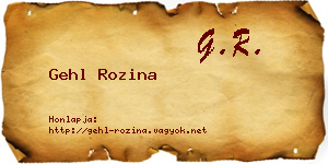 Gehl Rozina névjegykártya